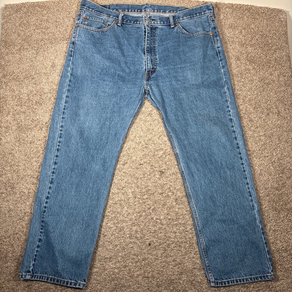 Levi Strauss & Co 505 Mens Jeans  Blue Denim Straight Fit 42x30 (Tag 44x30)